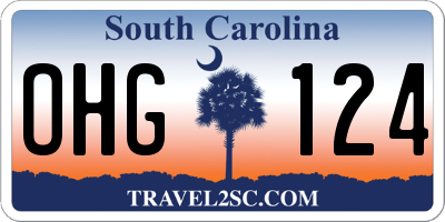 SC license plate OHG124