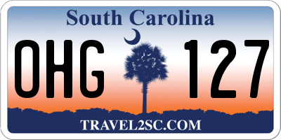 SC license plate OHG127
