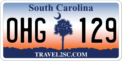 SC license plate OHG129