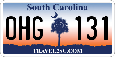 SC license plate OHG131