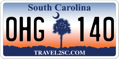 SC license plate OHG140