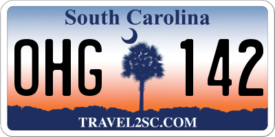 SC license plate OHG142