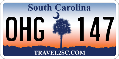 SC license plate OHG147