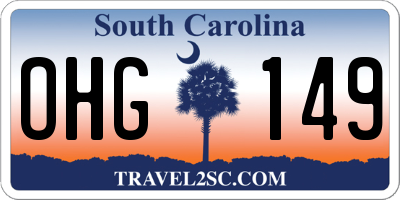 SC license plate OHG149