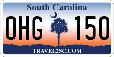 SC license plate OHG150