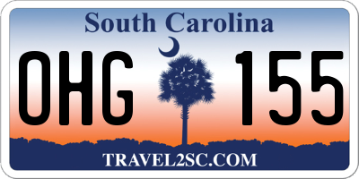 SC license plate OHG155