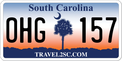 SC license plate OHG157