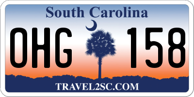 SC license plate OHG158