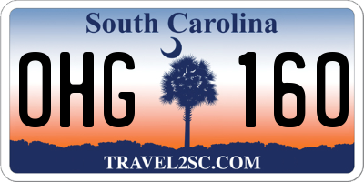 SC license plate OHG160
