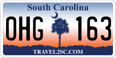 SC license plate OHG163