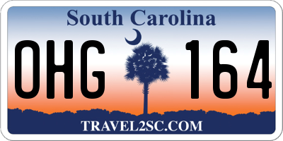 SC license plate OHG164