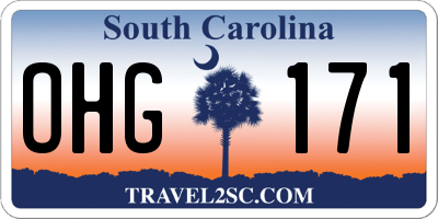 SC license plate OHG171