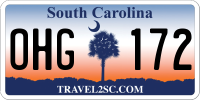 SC license plate OHG172