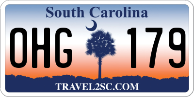 SC license plate OHG179