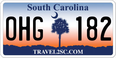 SC license plate OHG182