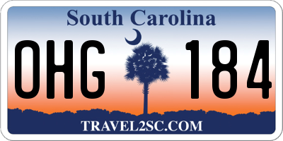 SC license plate OHG184