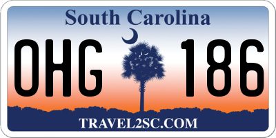 SC license plate OHG186