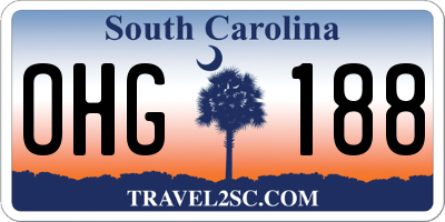 SC license plate OHG188