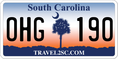 SC license plate OHG190