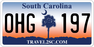SC license plate OHG197