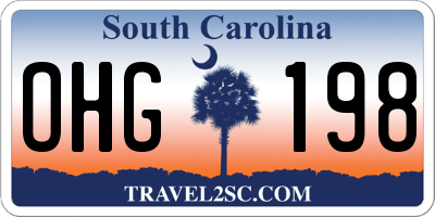 SC license plate OHG198