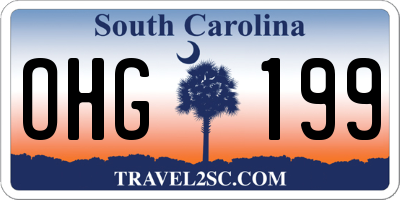 SC license plate OHG199
