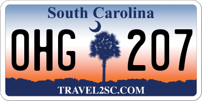 SC license plate OHG207
