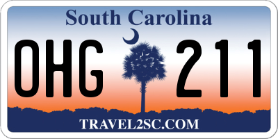 SC license plate OHG211