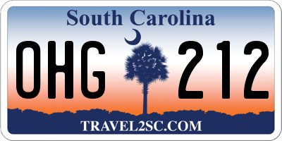 SC license plate OHG212