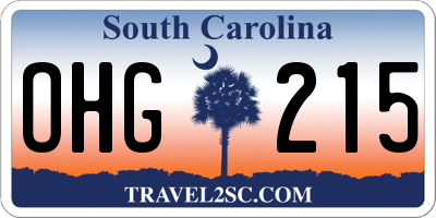 SC license plate OHG215