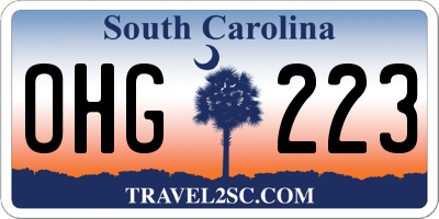 SC license plate OHG223