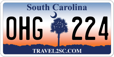 SC license plate OHG224