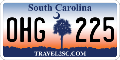 SC license plate OHG225