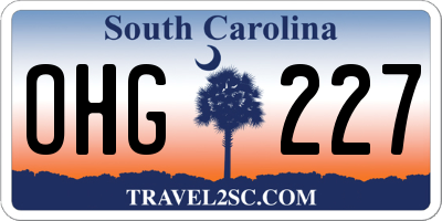 SC license plate OHG227