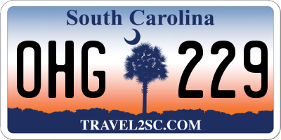 SC license plate OHG229