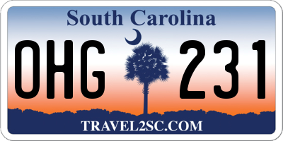 SC license plate OHG231