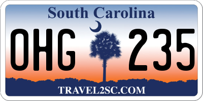 SC license plate OHG235