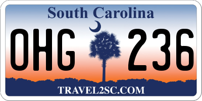 SC license plate OHG236
