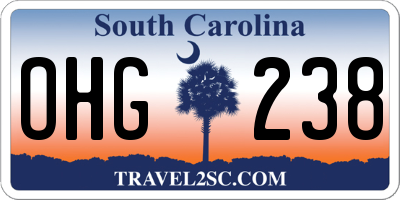 SC license plate OHG238