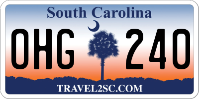 SC license plate OHG240
