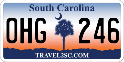 SC license plate OHG246