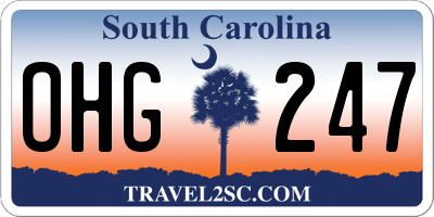 SC license plate OHG247