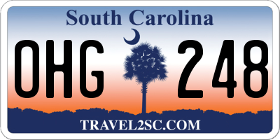 SC license plate OHG248