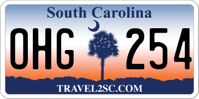 SC license plate OHG254