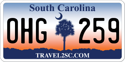 SC license plate OHG259