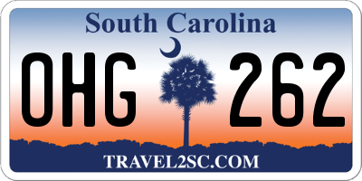 SC license plate OHG262