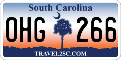 SC license plate OHG266