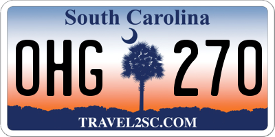 SC license plate OHG270