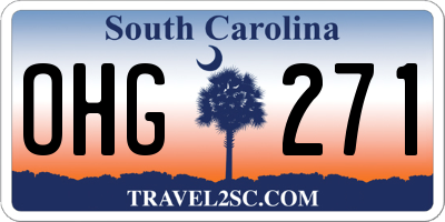 SC license plate OHG271