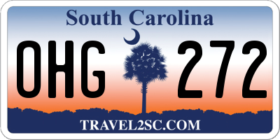 SC license plate OHG272